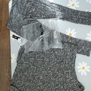 Fashion Nova brand new with tags charcoal and white 2 piece sweater set